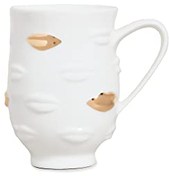 Jonathan Adler Gilded Muse Gala Tasse, Weiß, 473 ml, Porzellan, Klassiker, Spülmaschinenfest, 16 Unzen