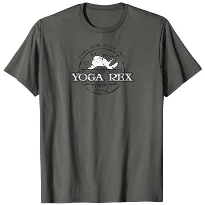 Lustiger Corpse Pose Yoga T-Rex T-Shirt