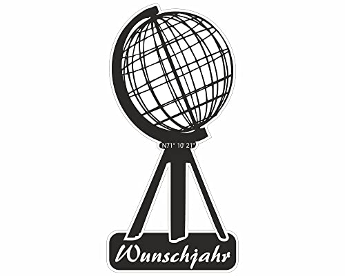 Samunshi® Nordkap Aufkleber mit Wunschjahreszahl personalisierbar - Auto Wohnmobil Motorrad - ab 10cm Farbwahl Nordkapp Norwegen
