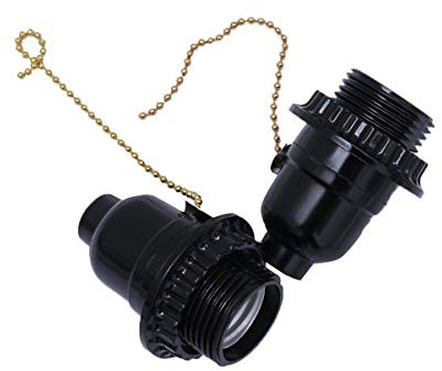 OSALADI Interrupteur À Tirette 2PCS E27 Light Vintage Bulbes Plafond Porte- Lampe de Pendentif Rétro (Noir) Douille Interrupteur Douille E27 avec Interrupteur