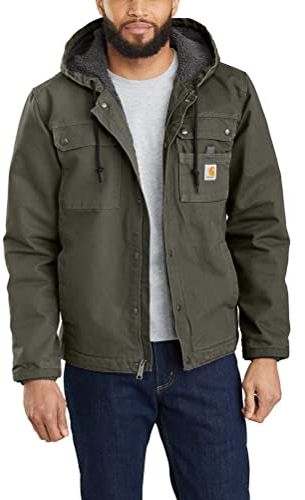 Carhartt Giacca Da Lavoro Vestibilità Comoda In Tessuto Washed Duck, Con Fodera In Tessuto Sherpa, Uomo, Verde (Muschio), XXL