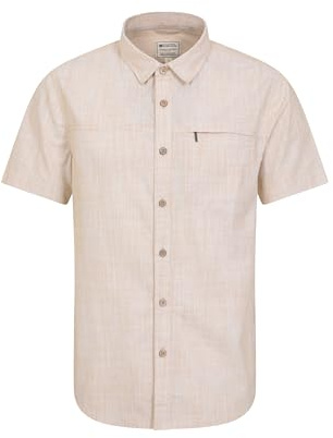 Mountain Warehouse Coconut Slub Texture Short-Sleeved Shirt - Lightweight Cotton Tee with Pocket, Casual Wear - Spring Summer, Holidays & Travelling Yellow (Slub Texture) XS