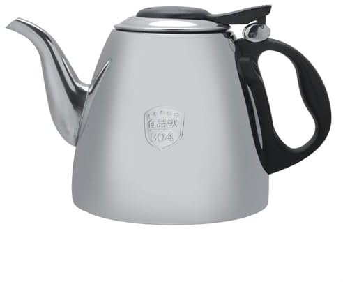 Teapot, 1.5L Tea Kettle for Stovetop Stainless Steel Teapot with Handle Mirror Finish Tea Pots for Stove Top Winco Gooseneck Metal (1.5L)