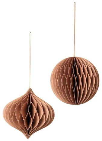 Broste Copenhagen Christmas Mix Papierhänger Indian Tan, Set bestehend aus 2 Aufhängern, 70090517