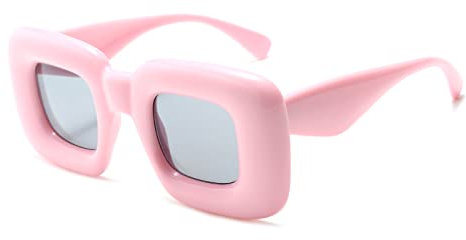 Long Keeper Gafas de Sol Cuadradas Grandes - Gafas de Sol Rectangulares Vintage Y2k Colores Retro UV400 Gafas Cuadradas para Mujer Hombre, 62mm