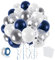 Palloncini Blu Argento Metallo Ghirlanda Kit,60 Pezzi 12 Pollici Azzurri Bianchi Arco Coriandoli Lattice Elio Palloncini per Ragazzo Bimbo Battesimo Compleanno Matrimonio Feste Laurea Decorazioni