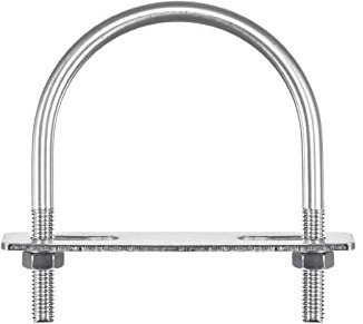 sourcing map Round U-Bolts, 76mm(2.99) Inner Width 104mm Length M8 304 Stainless Steel U Clamp Bolt with Nuts Washers and Plates, for Boat Trailer