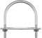 sourcing map Round U-Bolts, 76mm(2.99) Inner Width 104mm Length M8 304 Stainless Steel U Clamp Bolt with Nuts Washers and Plates, for Boat Trailer