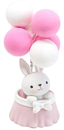 Asudaro Harz Hasen Ornament, Cartoon Ballon Hase Form Ornament Kaninchen Dekoration Statue Mini süße Luftballon Kaninchen Figuren zum Dekorieren von Autobüros, Schlafzimmern, Wohnzimmern Rosa