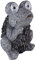 etc-shop Solarleuchte Frosch grau Solar Figur Frosch Außenlampe Steinoptik Solar, Akku IP44, LED 2X 0,06 Watt, LxBxH 17x14x21 cm