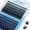 Cluster Wimpernverlängerung 144PCS Cluster Wimpern Einzelne Wimpern D-Locken 0,07 mm, 8–16 mm Breiter Stiel Natürliche Wimpern DIY-Wimpernverlängerungen GEMERRY Wimpern (B02-D-0,07–8–16 mm)