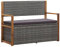 Homgoday Truhe 115 cm aus Polyrattan und Massivholz Akazie Grau Gartenmöbel Outdoor für Balkon, Terrasse & Garten