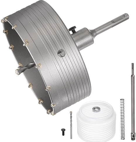 sourcing map Scie-cloche à béton à tige ronde en carbure de tungstène pour béton, ciment, brique, mur de pierre - 150 mm de diamètre