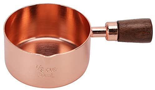 Mini Casseruola, Scaldaburro in Acciaio Inossidabile Oro Rosa con Beccuccio e Manico in Legno per Utensili da Cucina Domestici(80 ml)