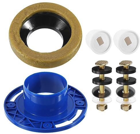 uxcell Toilet Bowl Wax Seal Kit, 1 Pack Toilet Bowl Wax Ring, Toilet Flanges and Wax Rings Fit 3-inch Waste Line