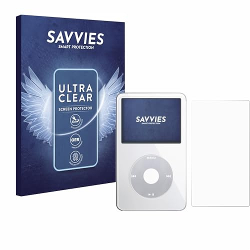 Savvies 18 Stück Schutzfolie für Apple iPod Classic Video (Display+Rückseite) Displayschutz-Folie Ultra-Transparent