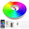 calflux Neon Led Strip 15m,Bluetooth RGB Flexible LED Streifen Lichterkette,IP65 Wasserdicht lichtband LED Band mit Fernbedienung,24V Dimmbar Farbwechsel für Schlafzimmer,Raum,Innen-Außendekoration