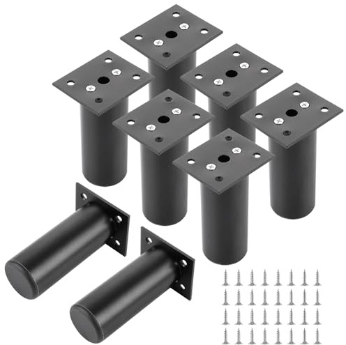 JMIATRY Lot de 8 Pieds De Meubles Réglables 10-11cm, Pied De Meuble, Pied De Meuble Reglable pour Table Chaise Armoires Canapé Jambe