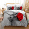 Leleyouzer Mädchen Erwachsene Rote Rose Bettwäsche,3D Rose Blumenmuster Mikrofaser Bettbezug mit Reißverschluss und 2 Kissenbezug 50 x 75cm (Rose 2, 220×240 cm)