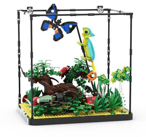 Tarcury Tropischer Regenwald Echsen Baukasten - 1358 Stück Bildungsmodell mit Marienkäfer, Schmetterling, Herkuleskäfer, Pflanzen