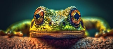 adrium Acryl-Bild 70 x 30 cm: Frosch späht aus generativer KI (207241695)