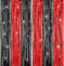 Dimeho Lametta Vorhänge Rot Schwarz, 2 Stück Metallische Glitzervorhang Fringe Lametta Party Hintergrund, Luftschlangen Abschlussfeier-Dekoration für Weihnachten Halloween Geburtstagsparty (200×100cm)