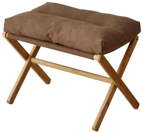 Sunicon Klappbarer gepolsterter Fußstützenhocker, Moderne multifunktionale Fußstütze, Faltbarer X-Bein-Fußhocker, Akzenthocker mit weichem Kissen für Make-up-Zimmer, Schlafzimmer, (Coffee)