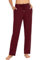 EUHOM Jogginghose Damen Sporthose Lang Baumwolle Yogahose Frauen Bequem Freizeithose Gerades Bein Trainingshose Sweatpants für Jogging Sport Yoga(Weinrot, XL)