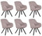 MR. DEKO® Diningsessel Matera Mouse Grey Drehbar 6er-Set | HxBxT: 84x59x61 cm | Esszimmerstühle mit Holzbeinen | Polsterstuhl mit Armlehnen | Küchenstuhl, Polsterstuhl, Drehstuhl Wohnzimmer Esszimmer