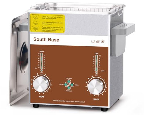 SOUTH BASE Ultraschallreiniger,2L 60W Edelstahl-Ultraschall-Schmuckreiniger mit Reinigungskorb,Timer&Heizung,kodierter Ultraschallreiniger zur Reinigung von Schmuck,Brillen,Münzen