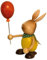 Drechslerei Kuhnert Osterdekoration/Osterhase „Stupsi Hase mit Luftballon“ 11 cm, aus feinstem Holz, für EIN Bezauberndes Osterfest oder eine dauerhafte Dekoration, Holzkunst Made in Germany