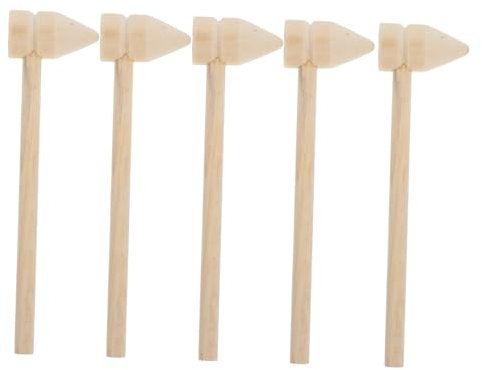 SHINEOFI 5pcs Boys and Girls Wooden Hammer Set Handheld for Building Blocks Pretend Play and Fine Motor Skills Development