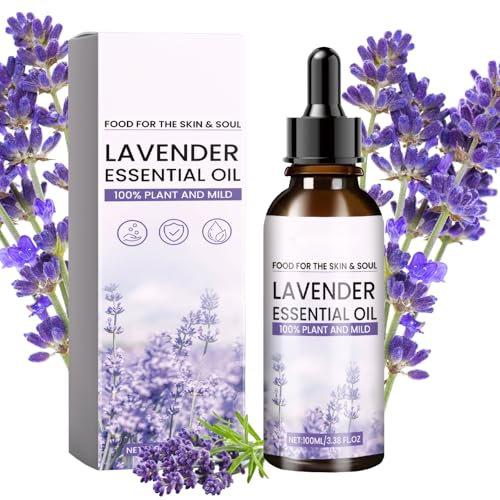 Lavendelöl 100 ML,Lavendelöl Ätherisches Öl,Natürliches Lavendelöl Bio,Lavender Essential Oil,für Diffusor,Hautmassage,Bad und Entspannung,Seifenherstellung,zur Entspannung