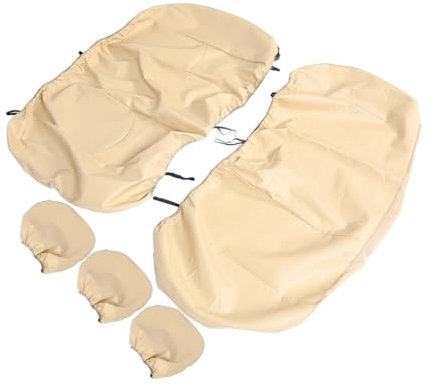 SOLUSTRE Autositzbezüge Kopfstützenbezüge Passend Aus Strapazierfähigem Pu-material Leicht Zu Reinigen Für Verbesserten Komfort Und Schutz Im Autoinnerraum