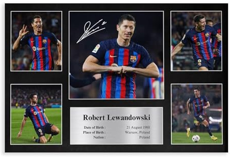 ocvdfss Robert Lewandowski 1 Leinwand-Poster, Wandkunst, Dekordruck, Bild Gemälde für Wohnzimmer, Schlafzimmer, Dekoration, 30 x 45 cm