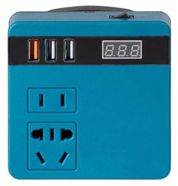 Inversor Litio Batería Litio Portátil Conversor Corriente Inteligente Transformador Herramientas Trabajo Exterior Electricidad Inversor Batería Adaptador Cargador con Toma Corriente para Camping