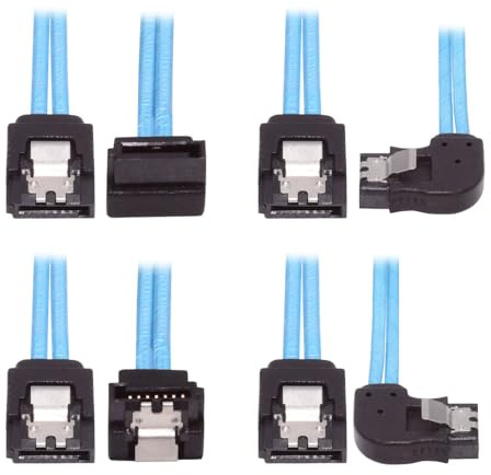 cablecc 4 Stück/Set, 6 Gbit/s, abgewinkelter Typ, interner 4-SATA-Host auf 4SATA 7-poliges Ziel-Disk-Datenserver-90-Grad-Kabel, 25 cm