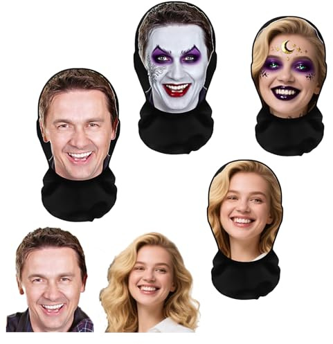 Generisch Personalisiert Halloween Maske, individuell gestaltbar - Wiederverwendbare Gruselmaske für Erwachsene, realistische 3D-gedruckte Gesichtsmaske, spaßige Halloween-Gesichtsmaske für Partys