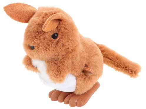 Gatuida Wear-resistant Plush Kangaroo Soother for Boy Girl Year Simulated Hopping Animal Bounce with Clockwork Mechanism Soft Calming Companion for Sleep and Motor Skill Development