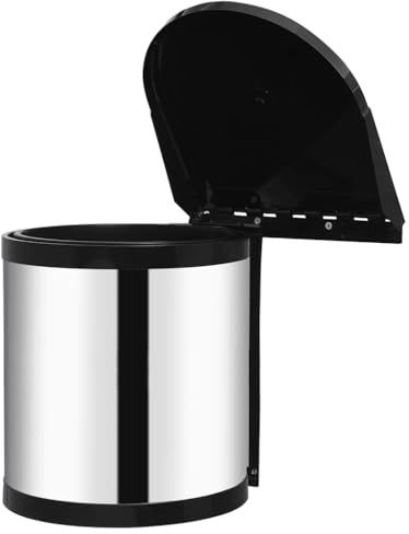 Tomostar Poubelle pour Porte Cuisine, Poubelle sous évier de Porte Pivotante Acier inoxydable 12 L