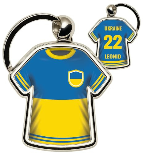 minifan Personalisierter Schlüsselanhänger Trikot Länder Look – mit Name & Nummer – Länderflagge Design, Fanartikel & Geschenkidee für Fans und Fußballfreunde -viele Länder verfügbar!