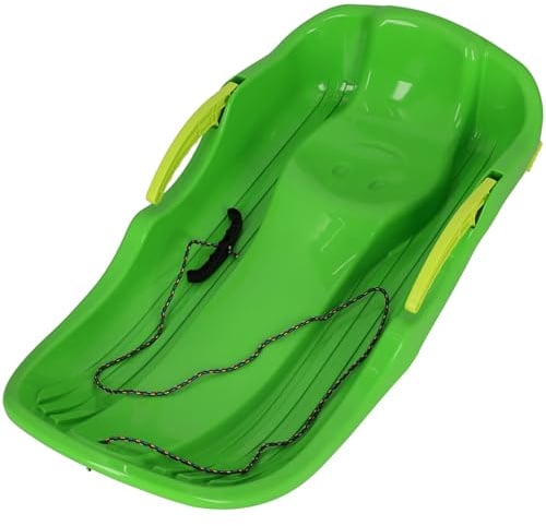 KOTARBAU® Bob Schlitten mit Bremse - 79 x 38 x 16 cm - Schlitten Plastik - Kinderbob - Kunststoffschlitten - Schneeschlitten - Schneebob - Robust & Ergonomisch - Grün