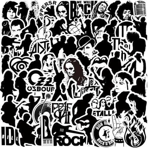 100 Stück Rock Band Aufkleber für Wasserflaschen, Skateboard, Gepäck, Computer, Sammelalbum, Auto Aufkleber süße Laptop Aufkleber für Teenager und Erwachsene