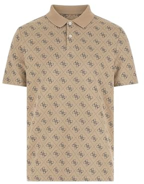 GUESS Art M6GP04 K3073 Herren-Poloshirt, Taupe/Blue Aop 4g Ja, XXL