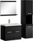 Badplaats B.V. Badezimmer Badmöbel Set Montreal 60cm Waschbecken Hochglanz Schwarz Fronten - Unterschrank Hochschrank Waschtisch Möbel