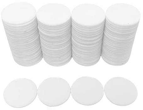 SmartDealsPro 100 Stück 25 mm/2,5 cm blickdichtem Kunststoff lernen Zählen Marken Poker Chips mit Aufbewahrungsbox, weiß