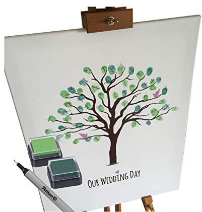 KATINGA Leinwand zur Hochzeit - Baum - für Fingerabdrücke (30x40)
