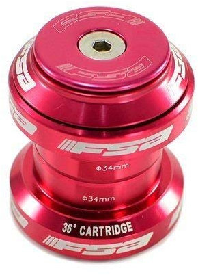 FSA Orbit MX 1-1/8Inches Threadless MTB Road Headset with Top Cap, Red , XTE1509