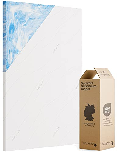SW Bedding Topper 80x200cm Premium Gelschaum - extra anpassungsfähig mit Memory-Effekt - Handarbeit aus Deutschland - erholt Aufwachen Weiß