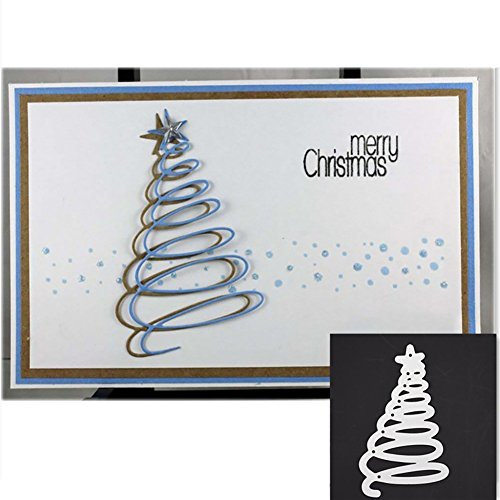 Bluelans Stanzschablone Weihnachtsbaum Metall Prägeschablone Schablone für DIY Scrapbook Album Papier Karten Basteln Kunst Basteln Dekoration
